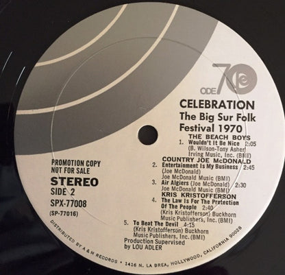 Celebration Recorded Live Big Sur Folk Festival Monterey, California 1970 - secondary