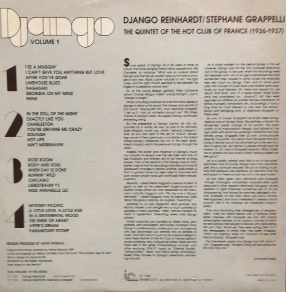 The Quintet Of The Hot Club Of France (1936-1937) Django Volume 1 - secondary