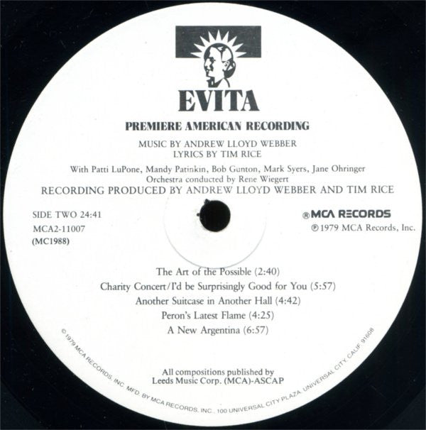 Andrew Lloyd Webber, Tim Rice - Evita: Premiere American Recording