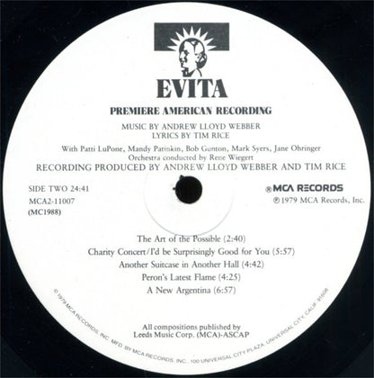 Andrew Lloyd Webber, Tim Rice - Evita: Premiere American Recording
