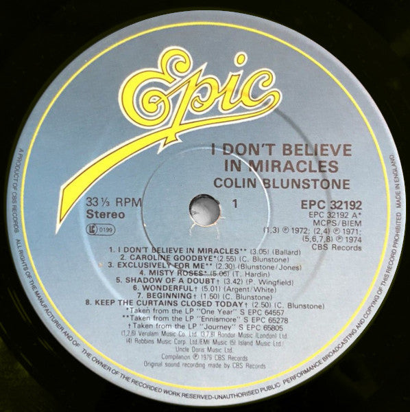 I Don't Believe In Miracles - secondary