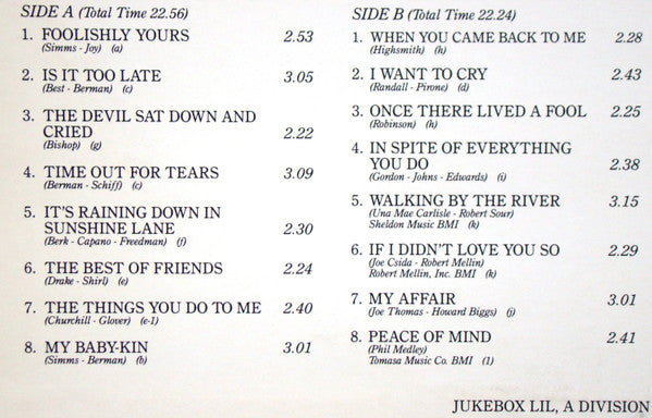 Time Out For Tears - secondary