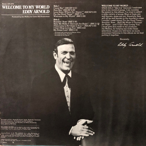 Eddy Arnold - Welcome To My World