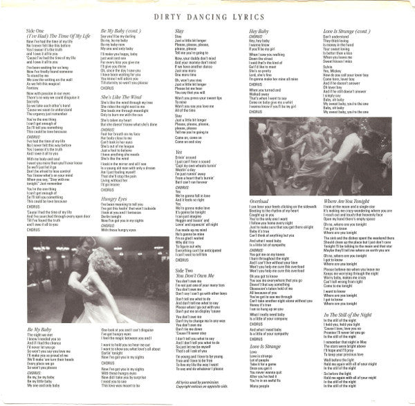Dirty Dancing (Original Soundtrack From The Vestron Motion Picture)  - secondary