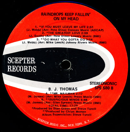 Raindrops Keep Fallin' On My Head - secondary