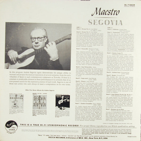 Maestro Segovia - secondary