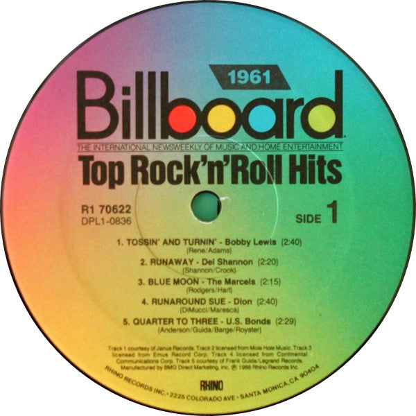 Various - Billboard Top Rock'N'Roll Hits - 1961