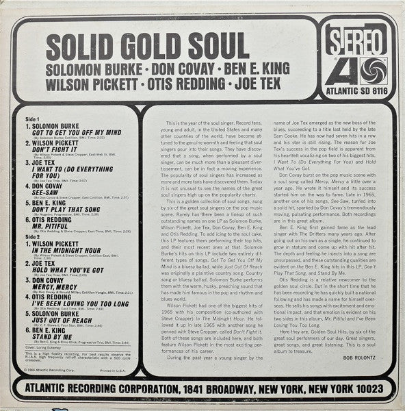Various - Solid Gold Soul (America's Great Soul Singers)