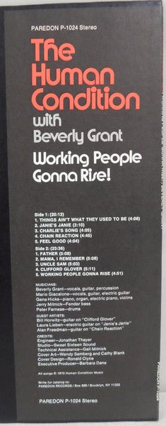 The Human Condition, Beverly Grant - Working People Gonna Rise!