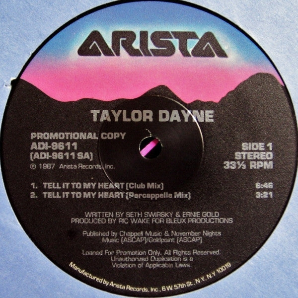 Tell It To My Heart - secondary