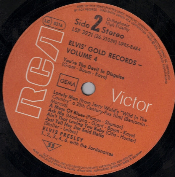 Elvis Presley - Elvis' Gold Records - Volume 4