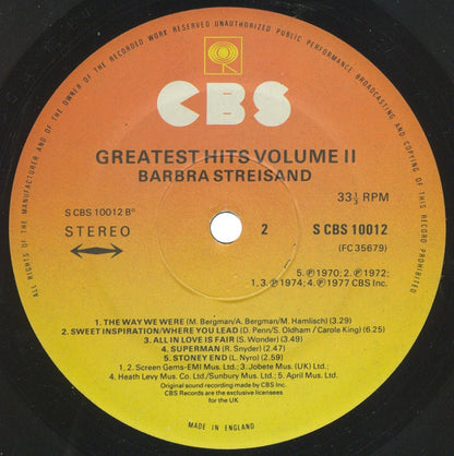 Barbra Streisand - Barbra Streisand's Greatest Hits - Volume 2