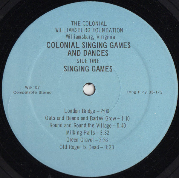 Various - Colonial Singing Games And Dances