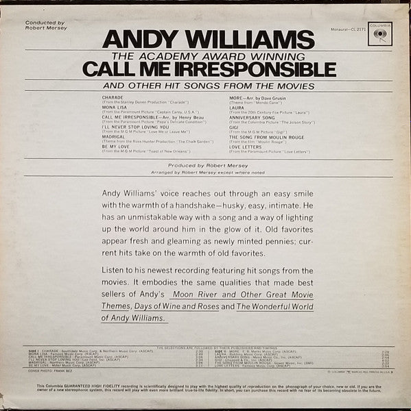 Call Me Irresponsible And Other Hit Songs From The Movies - secondary