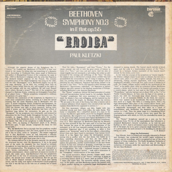Ludwig van Beethoven - Symphony No. 3 In E Flat, Op. 55 "Eroica"