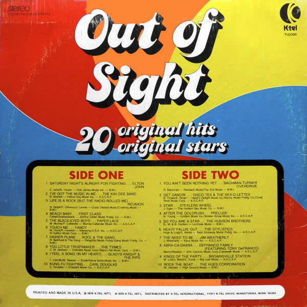 Various - Out Of Sight (Original Stars 20 Original Hits)
