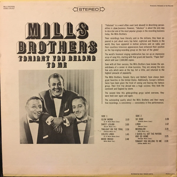 The Mills Brothers - Tonight You Belong To Me