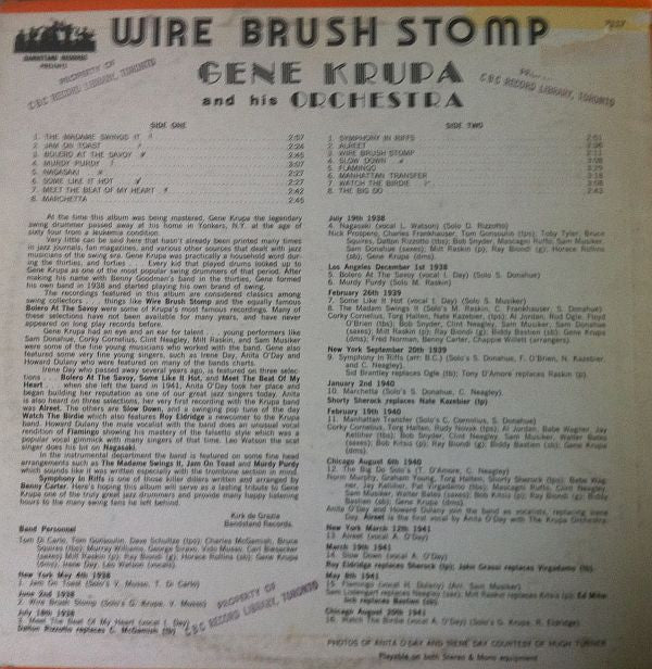 Gene Krupa And His Orchestra, Irene Daye, Anita O'Day - Wire Brush Stomp (1938-1941)