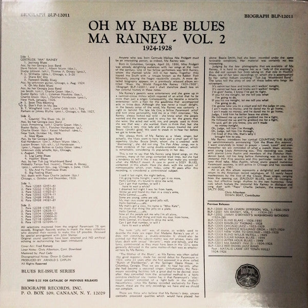 Oh My Babe Blues (1924-1928) Volume 2 - secondary