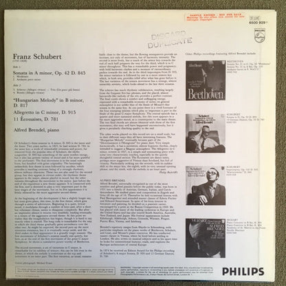 Franz Schubert, Alfred Brendel - Sonata in A Minor, D. 845, 11 Ecossaises, D. 781, etc.
