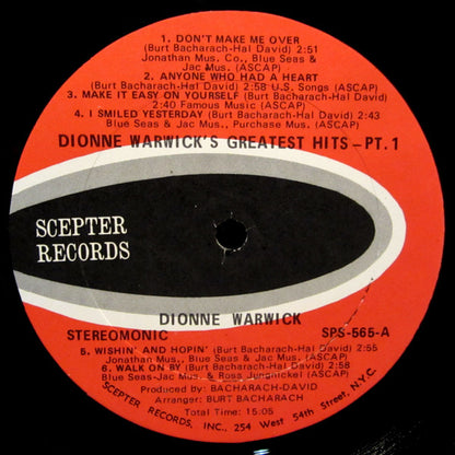 Dionne Warwick's Golden Hits - Part One - secondary