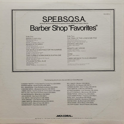 The Buffalo Bills, The Schmitt Brothers - Barbershop Favorites