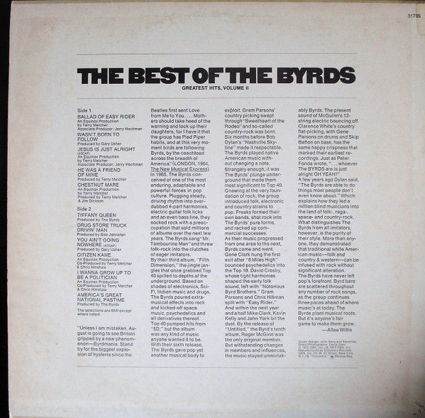 The Best Of The Byrds - Greatest Hits, Volume II - secondary