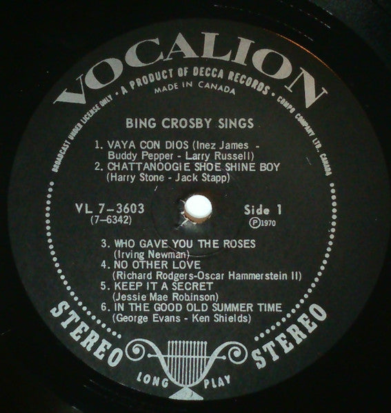 Bing Crosby Sings - secondary