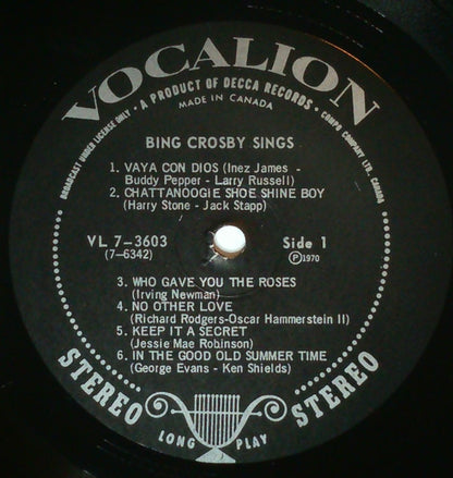 Bing Crosby Sings - secondary