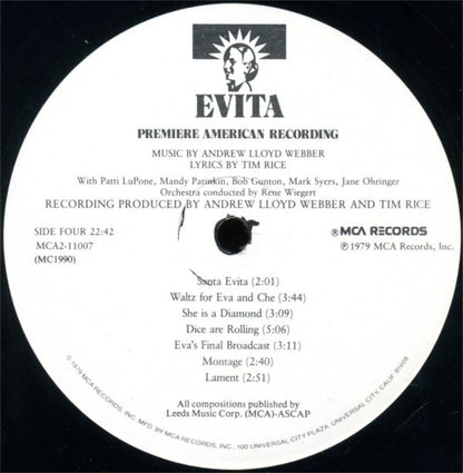Andrew Lloyd Webber, Tim Rice - Evita: Premiere American Recording