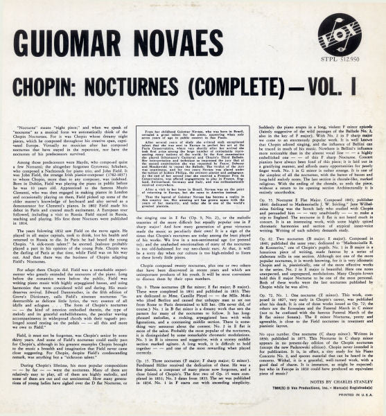 Frédéric Chopin, Guiomar Novaes - Nocturnes (Complete) Vol. I