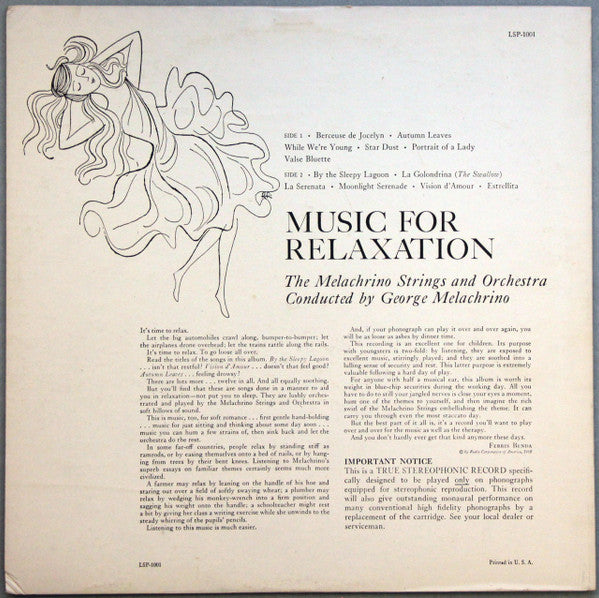 The Melachrino Strings - Moods In Music:  Music For Relaxation