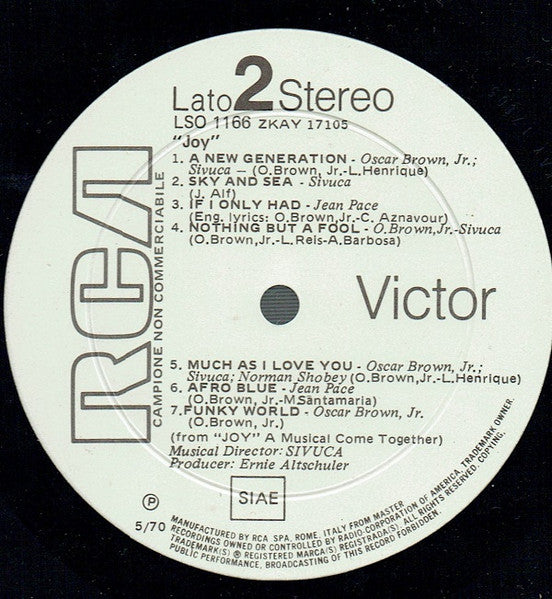 Oscar Brown Jr., Jean Pace, Sivuca - Joy (The Original Cast Recording)