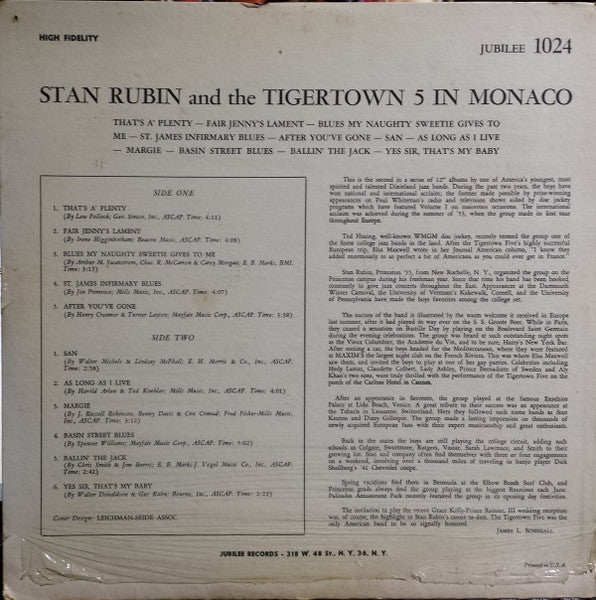 Stan Rubin And His Tigertown Five In Monaco - secondary