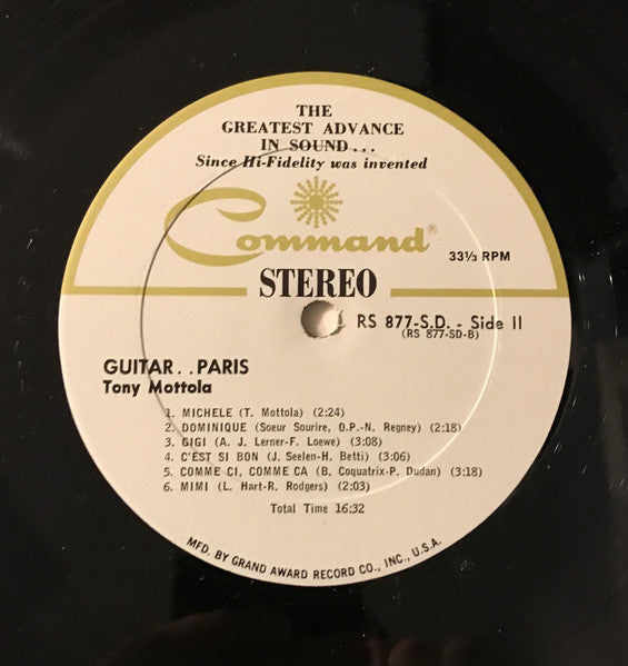 Tony Mottola - Guitar....Paris