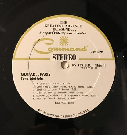 Tony Mottola - Guitar....Paris