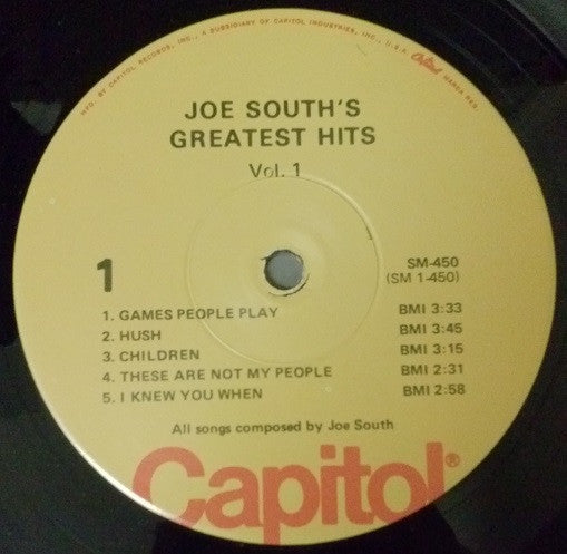Joe South's Greatest Hits Vol. I - secondary
