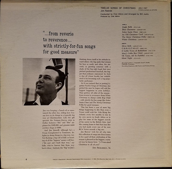 Jim Reeves - Twelve Songs Of Christmas