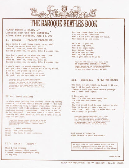 Joshua Rifkin - The Baroque Beatles Book