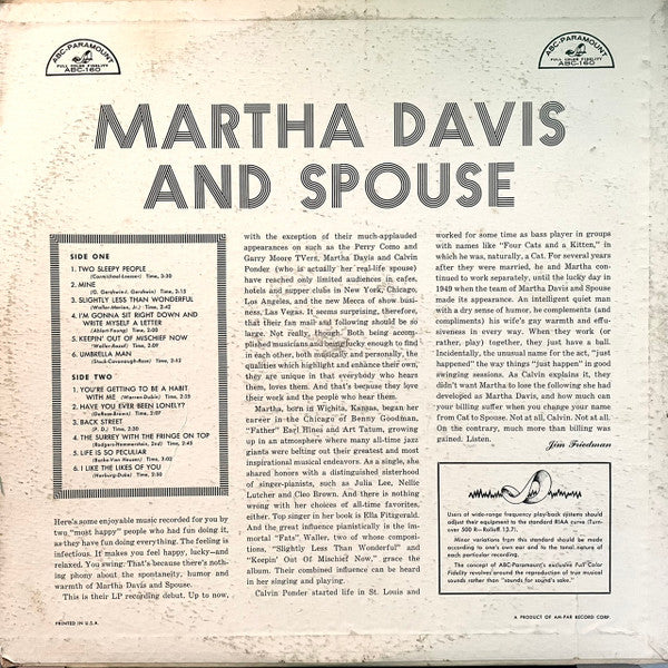 Martha Davis And Spouse - Martha Davis And Spouse