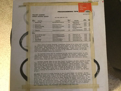 The George Shearing Quintet - Velvet Carpet