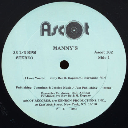 12" Single: Manny's - I Love You So