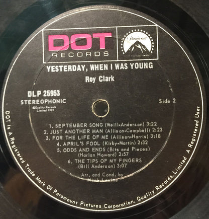 Yesterday, When I Was Young - secondary