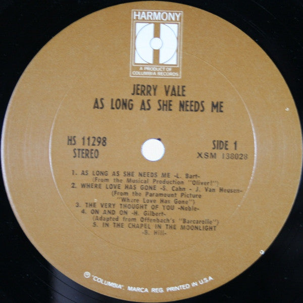 Jerry Vale - As Long As She Needs Me