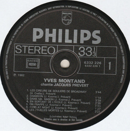 Yves Montand - Montand Chante Prévert