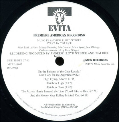 Andrew Lloyd Webber, Tim Rice - Evita: Premiere American Recording