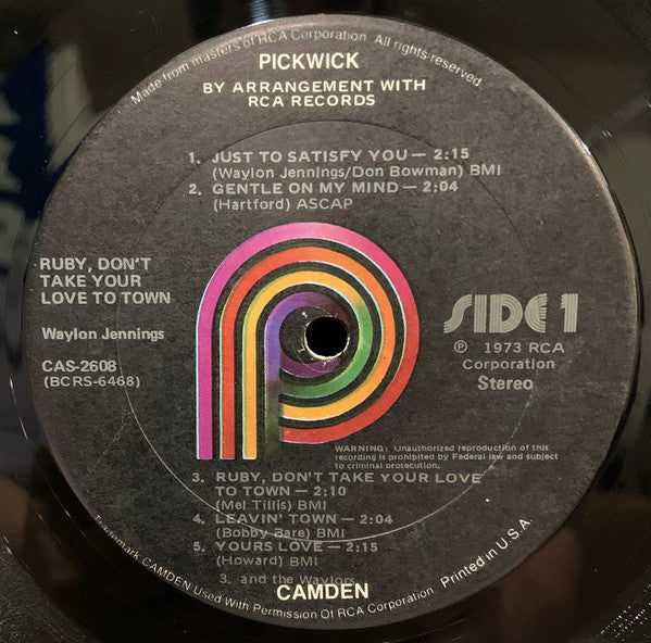 Waylon Jennings - Ruby, Don't Take Your Love To Town