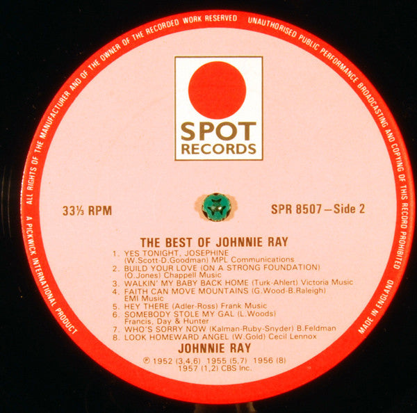 The Best Of Johnnie Ray - secondary