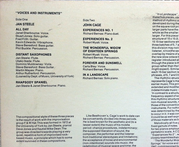 Voices And Instruments - secondary