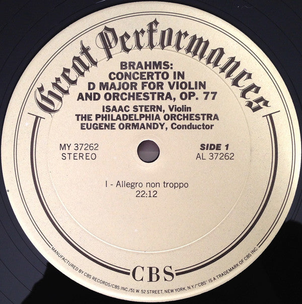 Johannes Brahms, Isaac Stern, Eugene Ormandy, The Philadelphia Orchestra - Violin Concerto
